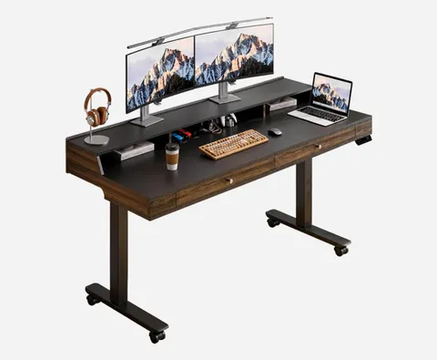 Electric Desk With Wheels And Shelves